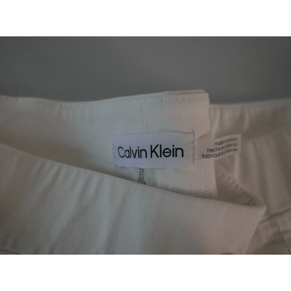 Calvin Klein Plus Women's High Rise Logo Skinny Pants White 2X - Picture 9 of 11